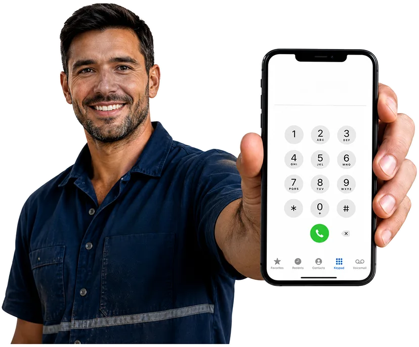 Plumber answering a Merrylands enquiry by phone